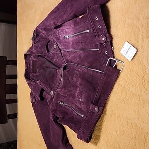 Leather suede jacket